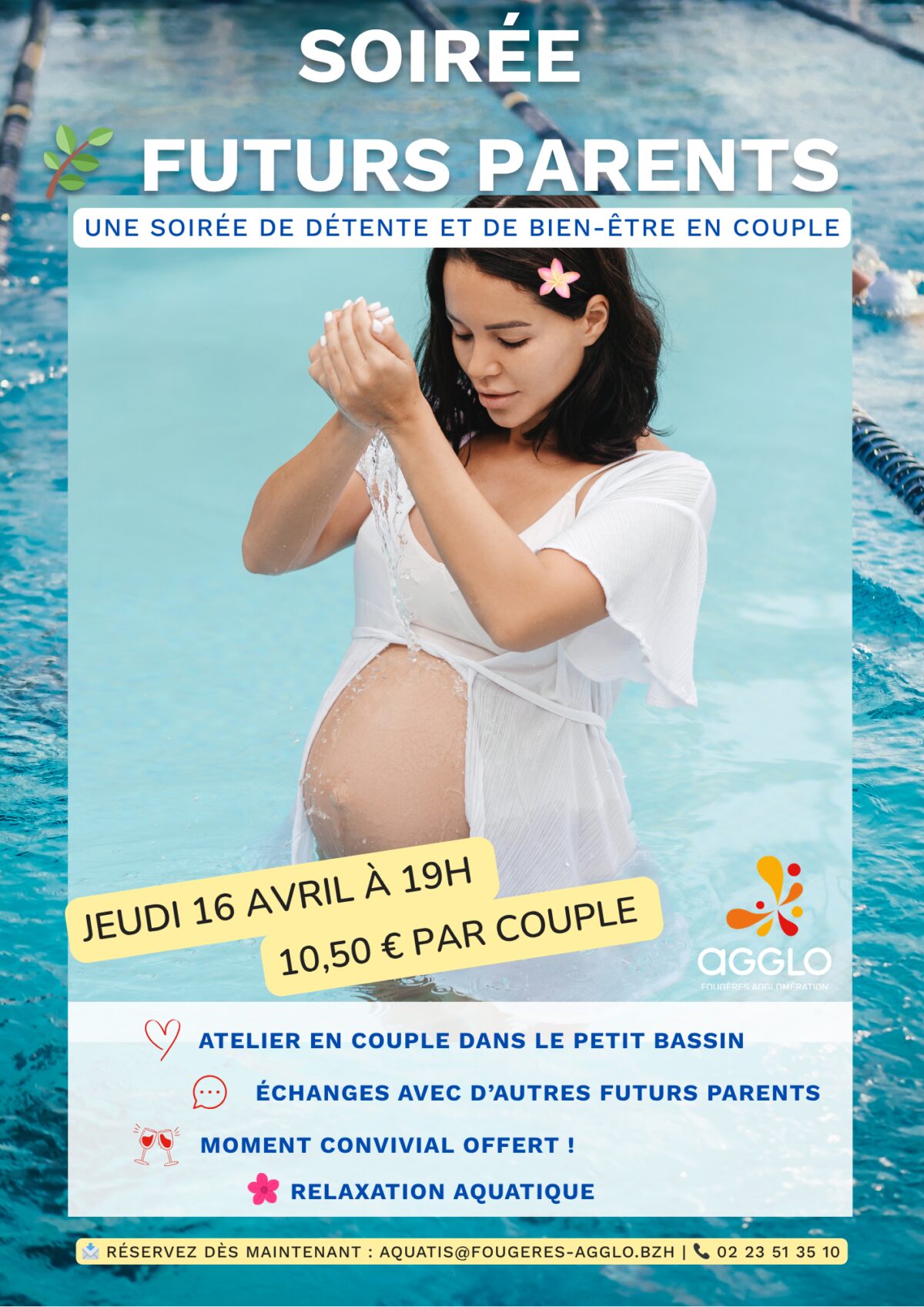 affiche cours de natation professionnel simple 1